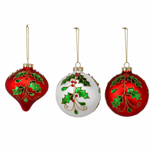 Load image into Gallery viewer, Holly Ball Ornament Collection
