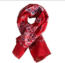 Load image into Gallery viewer, Red Bandana Print Oversized Scarf
