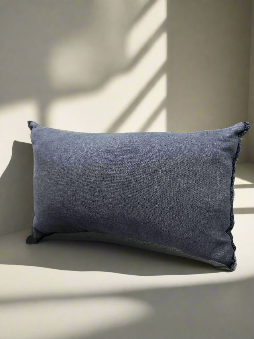 Navy Lumbar Indoor/ Outdoor Pillow