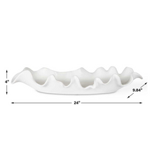 Load image into Gallery viewer, White Ruffle Indoor-Outdoor Ceramic Bowl
