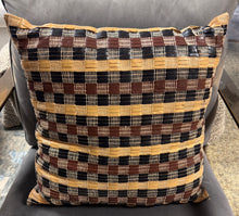 Load image into Gallery viewer, Handwoven Leather Accent Pillow
