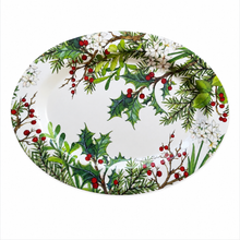 Load image into Gallery viewer, Holly &amp; Berries Christmas Oval Serving Platter
