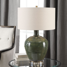 Load image into Gallery viewer, Elva Green Glaze Table Lamp
