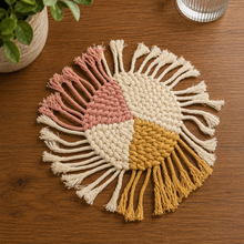 Load image into Gallery viewer, Macrame Color Block Coaster Collection
