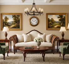 Load image into Gallery viewer, Leather Beige Fabric Sofa
