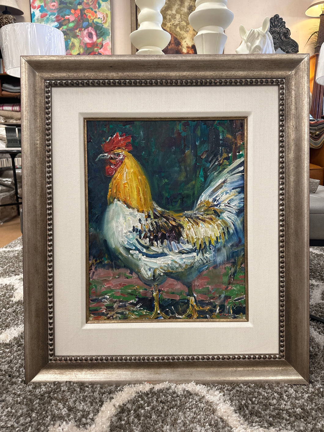 Handsome Hand Painted Rooster ￼