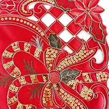Load image into Gallery viewer, Holly Bow Christmas Cutout Design Placemat
