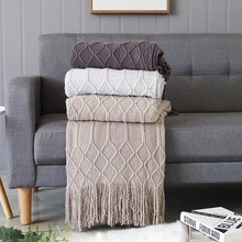Load image into Gallery viewer, Diamond Soft Knit Throw Blanket Collection
