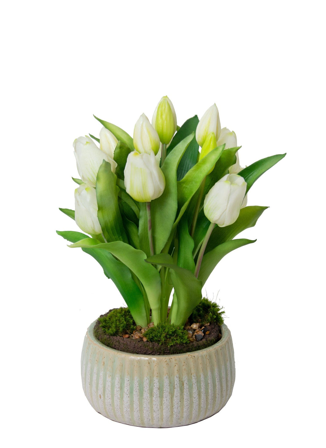 White Faux Tulips in Vase