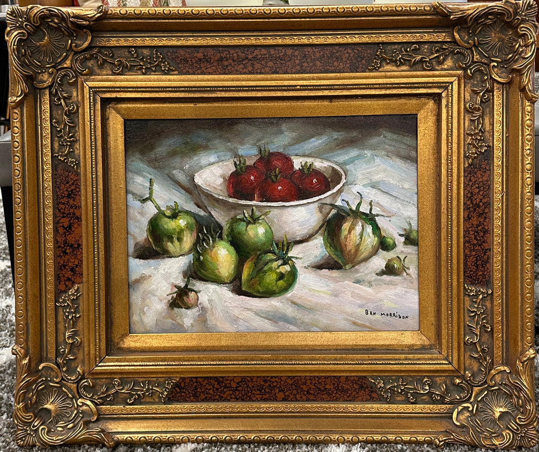 Gold Framed Fruits Painting by Ben Morrison