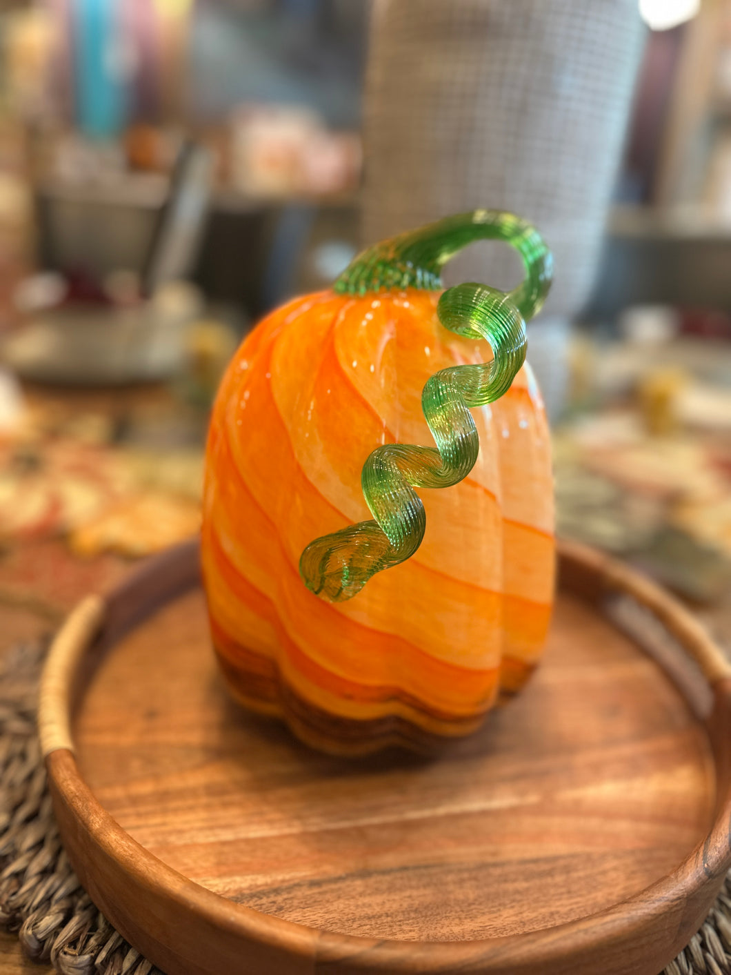 Ombré Orange Glass Pumpkin