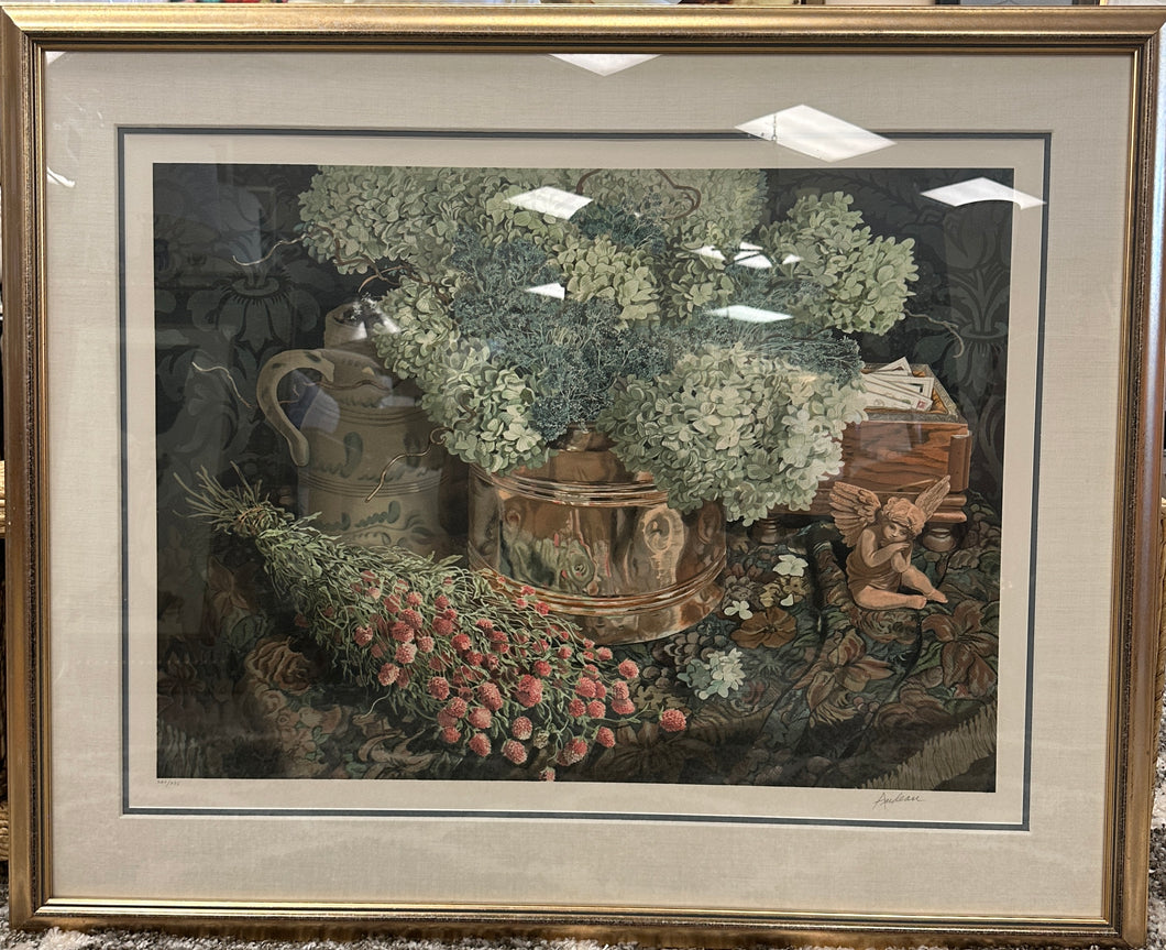 Garden AngeoArtwork in Gold Framed
