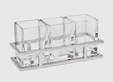 Load image into Gallery viewer, Silver and Glass Flatware Caddy
