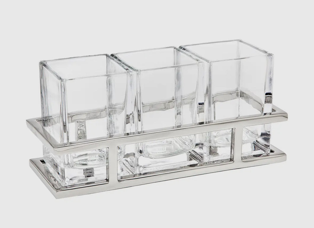 Silver and Glass Flatware Caddy