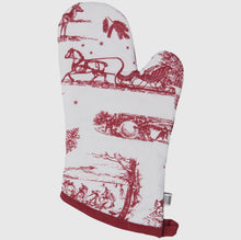 Load image into Gallery viewer, Winter Toile Christmas Oven Mitt
