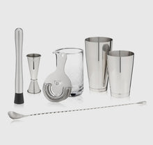 Load image into Gallery viewer, Stainless Steel &amp; Crystal Barware Set 7-piece
