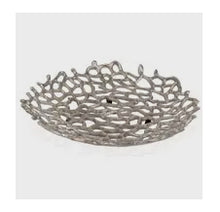 Load image into Gallery viewer, Silver Aluminum Coral Decorative Bowl
