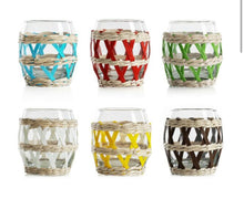 Load image into Gallery viewer, Multi Color Wicker/Glass Vase Collection
