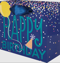 Load image into Gallery viewer, Blue Confetti Happy Birthday Gift Bag
