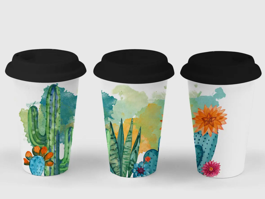 Cactus Insulated Tumbler w/Cover 15oz