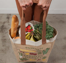 Load image into Gallery viewer, Farmers Market Burlap Tote Bag
