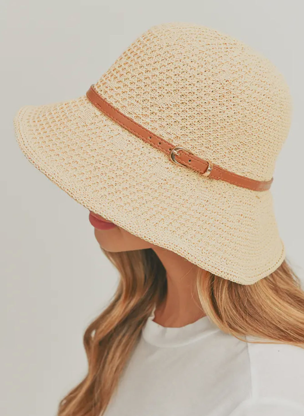 Crochet Bucket Hat- Beige