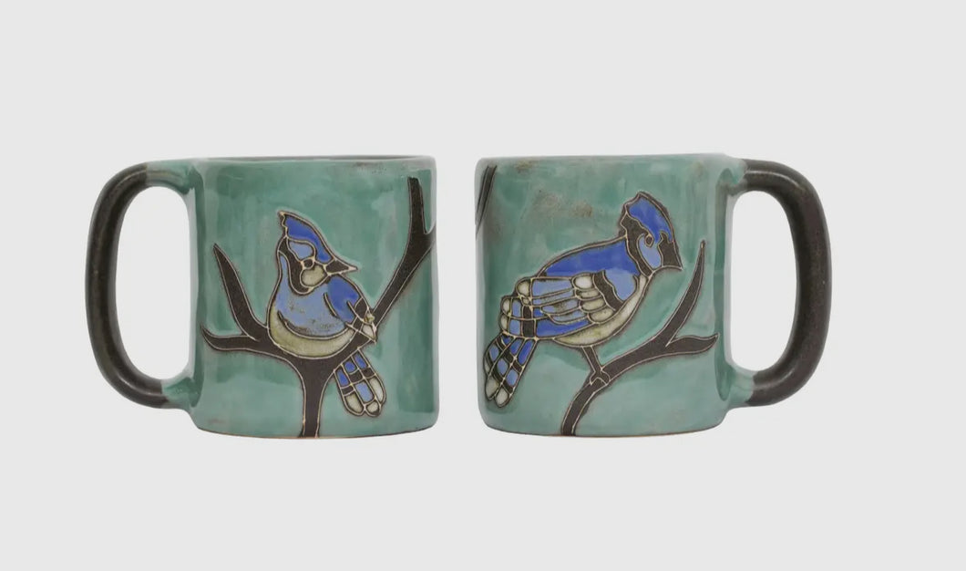 Hand-Etched Bluebird Mug