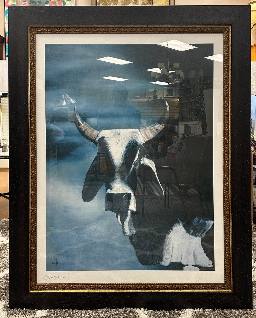 Large Blue Bull Artwork