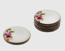 Load image into Gallery viewer, Acacia Wood &amp; Enamel Coaster Collection S/4
