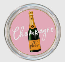 Load image into Gallery viewer, Champagne Please Glass Coaster 5&quot;

