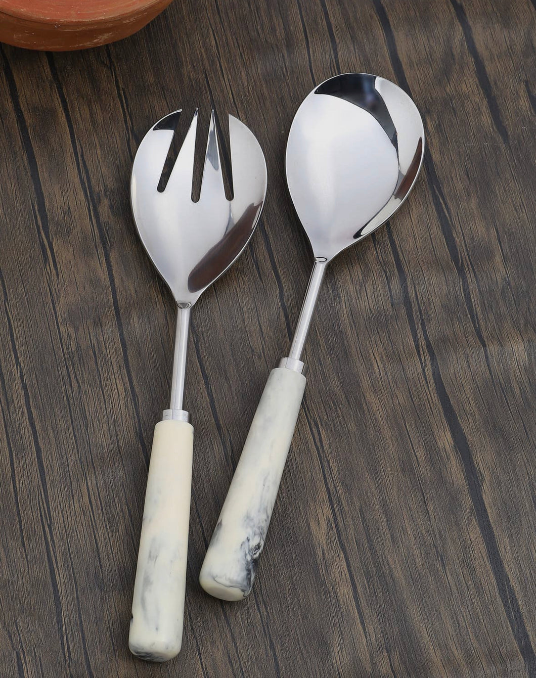 Gold Plated & Resin Salad Server- S/2