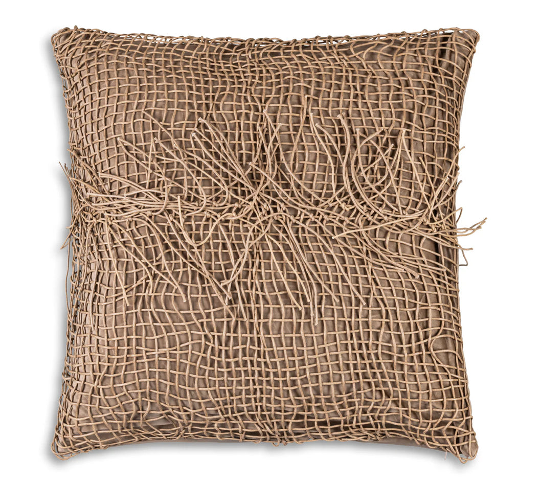 Leather & Velvet Fringe Pillow