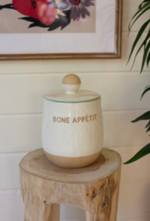 Bone Appetit Ceramic Dog Treat Canister Distinctive Interiors and Design