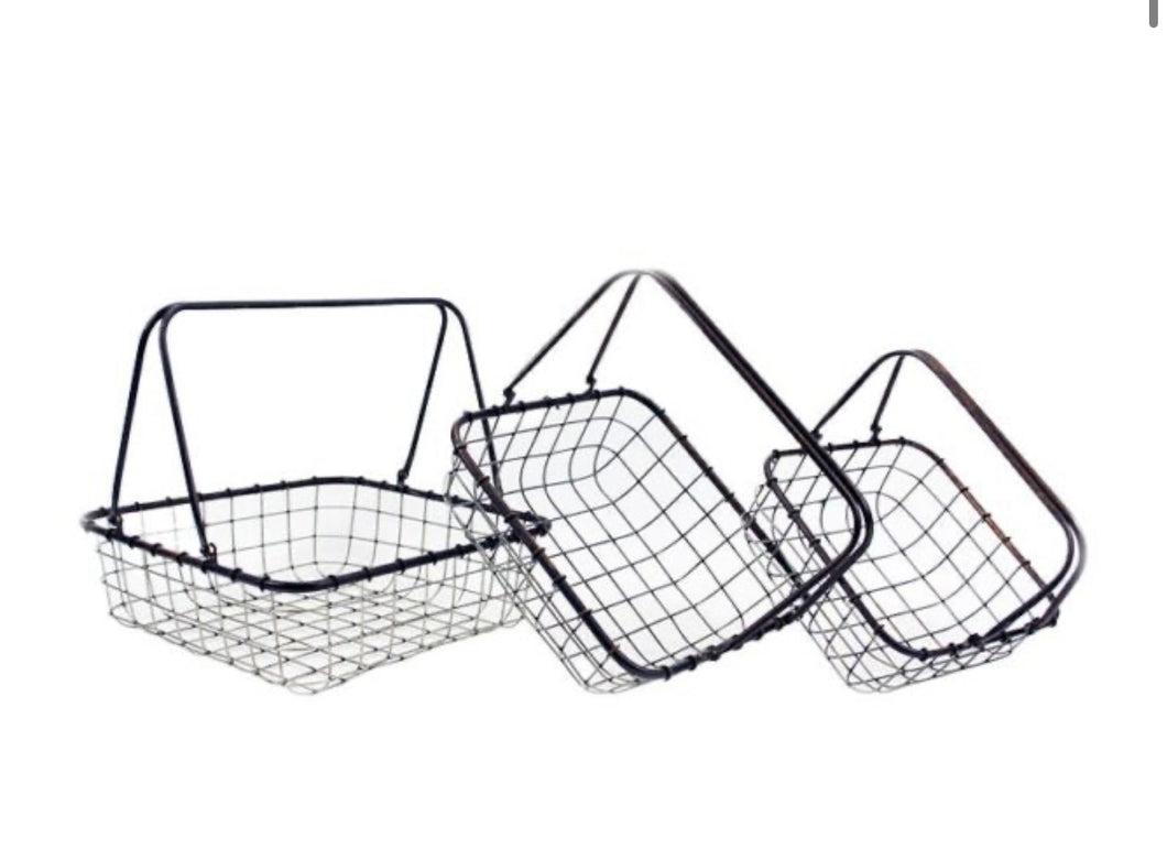Square Wire Basket Collection 3 Sizes