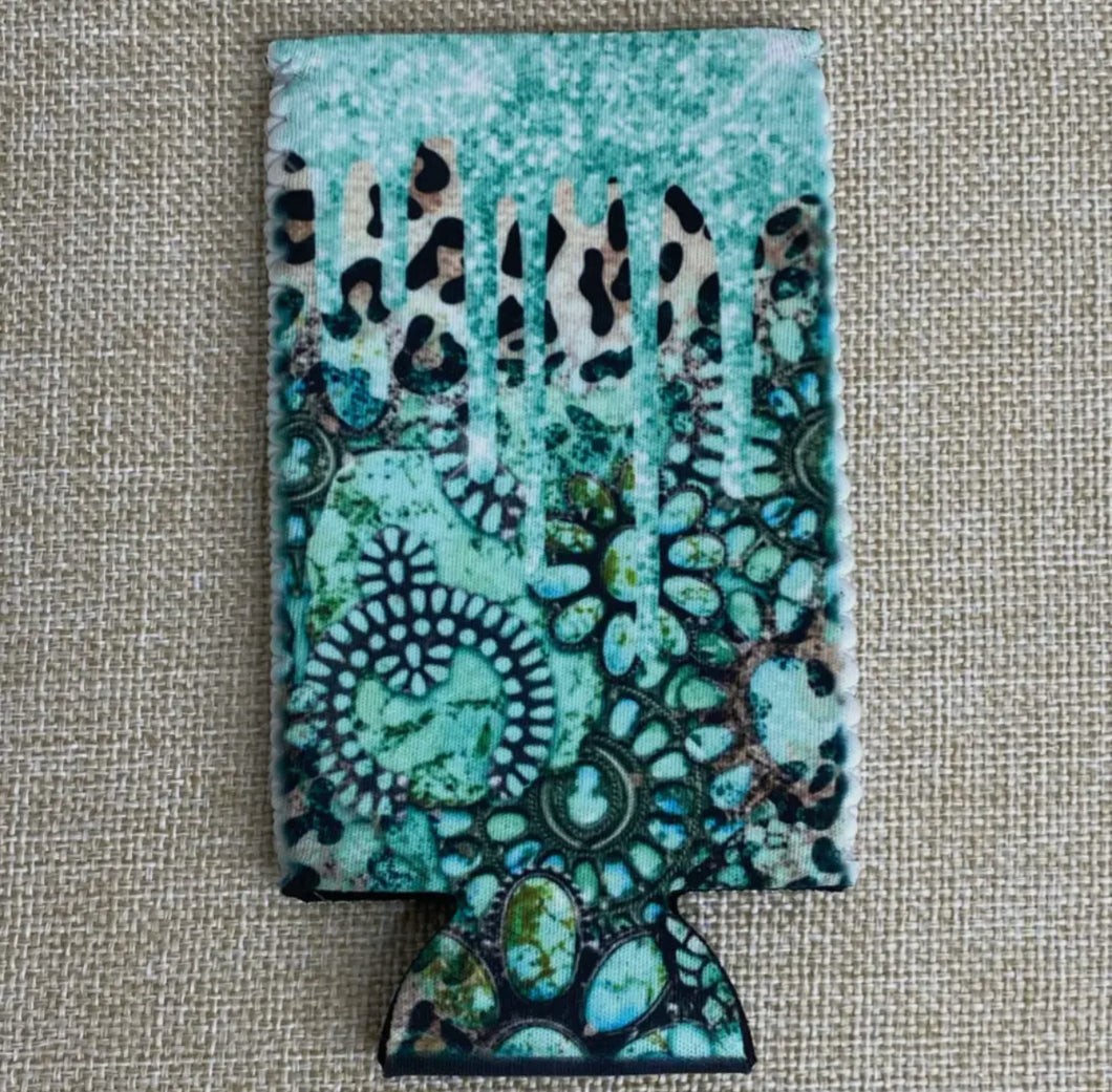 Slim Turquoise Stones Koozie