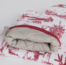 Load image into Gallery viewer, Winter Toile Christmas Oven Mitt
