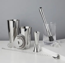 Load image into Gallery viewer, Stainless Steel &amp; Crystal Barware Set 7-piece
