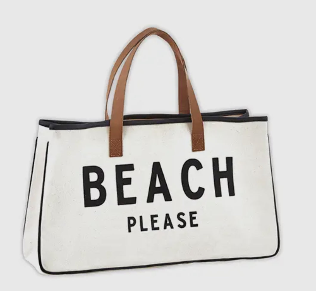 Beach Cotton Canvas Tote Handbag