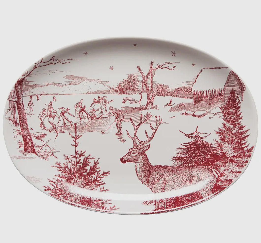 Winter Toile Christmas Platter