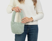 Load image into Gallery viewer, Faux Fur Mini Tote Bag- Sage
