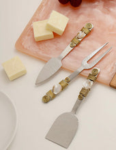 Load image into Gallery viewer, Mother of Pearl &amp; Steel Cheese Tools

