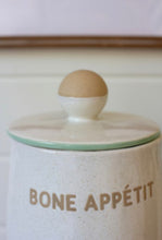Load image into Gallery viewer, Bone Appetit Ceramic Dog Treat Canister 9.5&quot;
