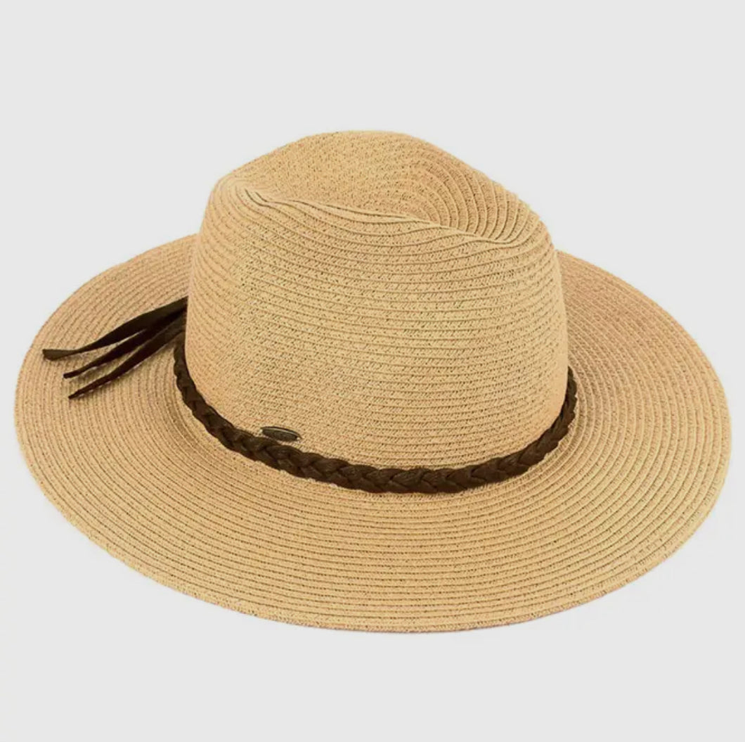 Straw Panama Hat with Ribbon