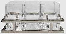 Load image into Gallery viewer, Silver and Glass Flatware Caddy
