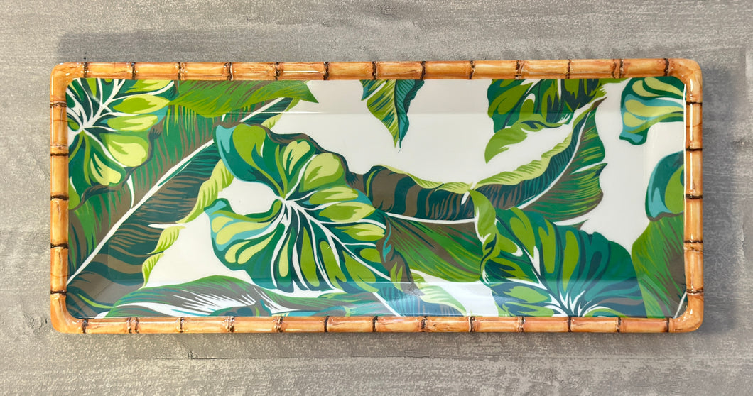 Palm Leaf Melamine Serving Tray