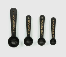 Load image into Gallery viewer, Black Wood Measuring Spoons Set/4
