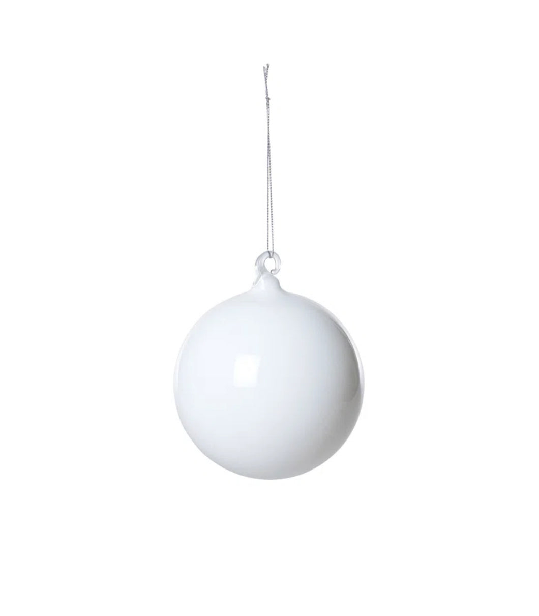 Glass Ball Ornament- White