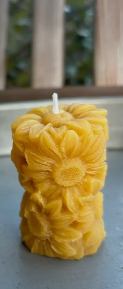 Beeswax Organic Sunflower Candle- Small