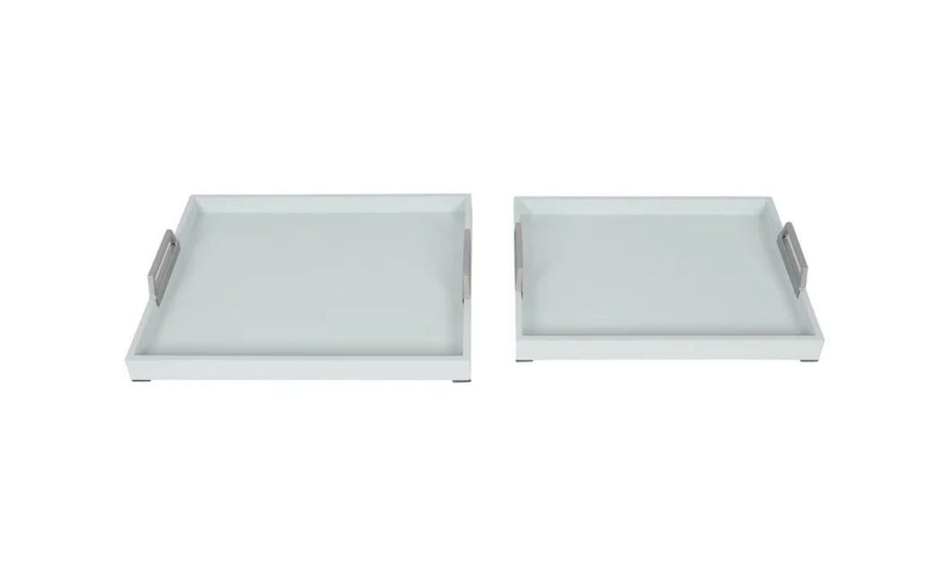 Brushed Blue & Silver Tray