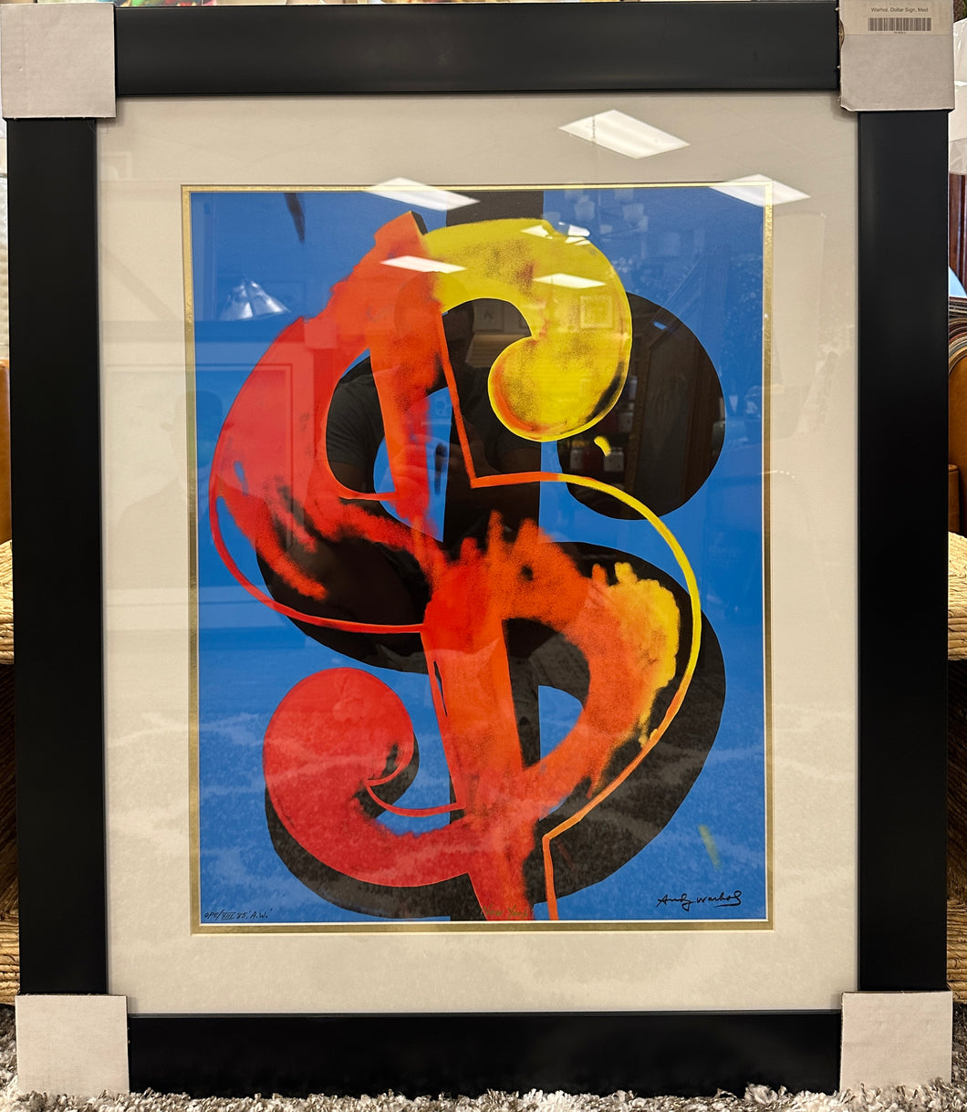 Framed “Dollar Sign” By Andy Warhol Artwork
